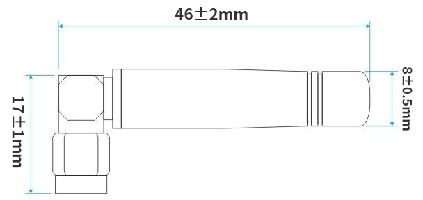 Mechanical sizes of rod antenna SW490-WT36