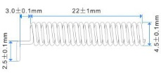 Size of spring antenna SW433-TH22DT