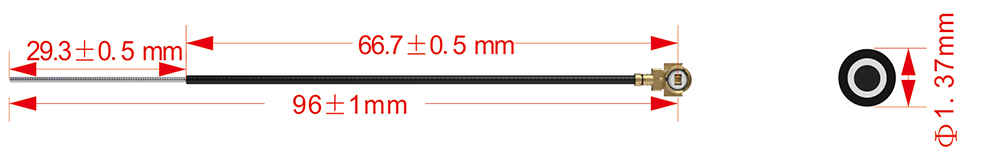 Mechanical sizes of IPEX Antenna SW2400-IPEX