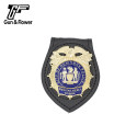 Titular de la insignia de cuero Gun & Flower para la insignia de la policía estatal