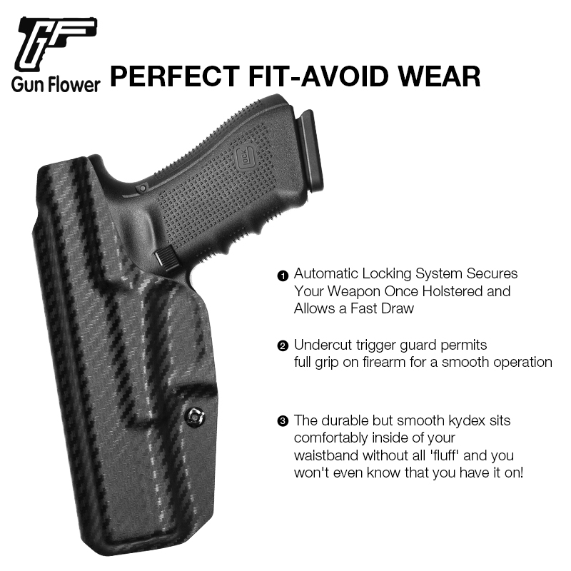 Gun&Flower Carbon Fiber IWB Kydex Holster for Glock 17