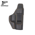 Gun&Flower Police Concealment Carry Leather Holster with brown stiching for Glock 19/23/32 Handgun Carrier