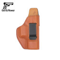 Pistolera de cuero para pistola y flor, color marrón para Glock 19/23/32, soporte para pistola