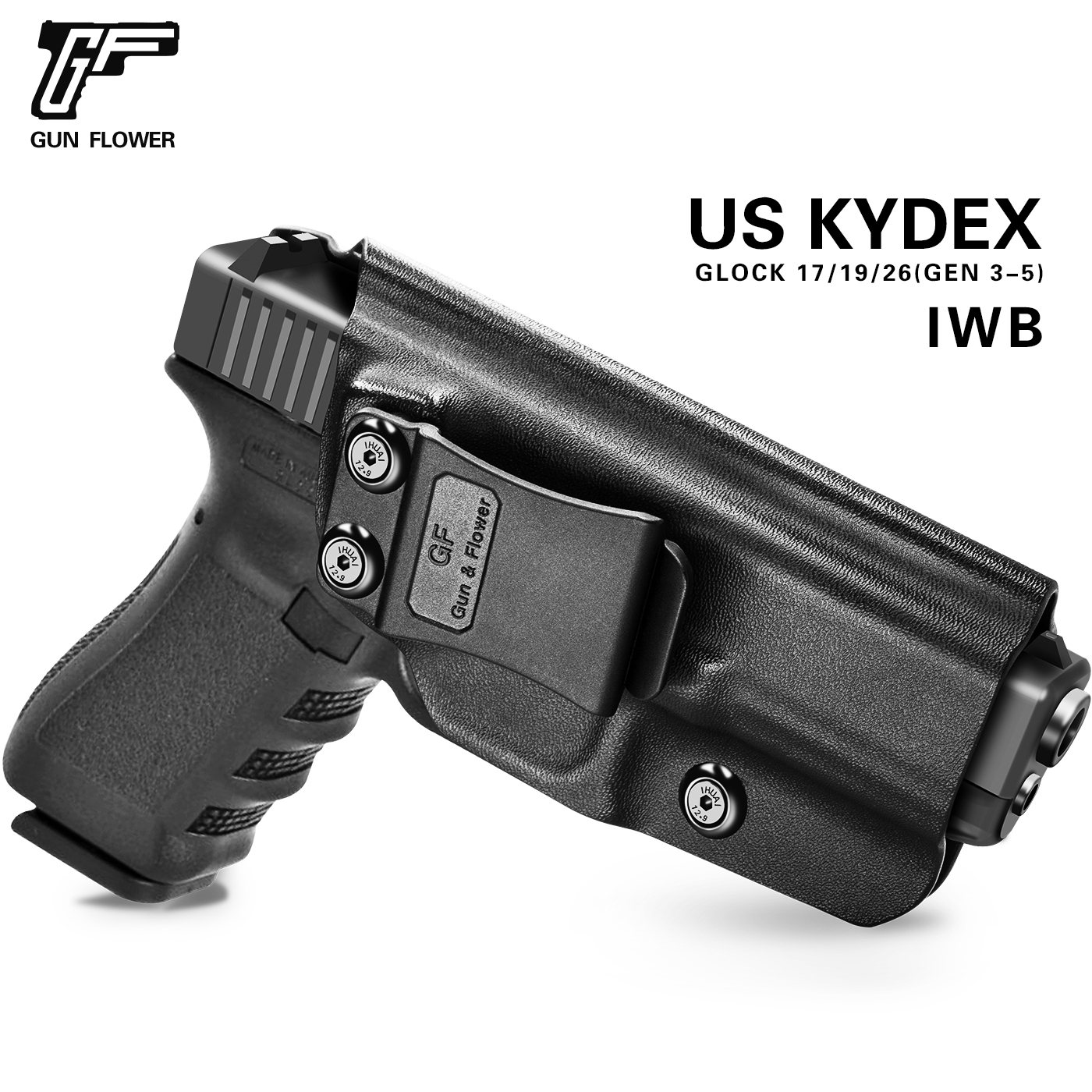  GVN. Cartuchera para pistola táctica oculta en el cinturón para  Glock 26, 27, 30, 43, M&P Shield de 9 milímetros; 40; 45 Auto, Ruger LC9,  LC380, y armas compactas y sub