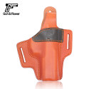 Gun&Flower CZ 75 SP01 OWB 2 Slot Leather Holster with additional leather Thumb Realse Holder