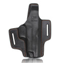 Gun&Flower Glock 17/22/31 2 Slot Leather Holster OWB Thumb Release Pistol Holder Pouch 