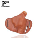 Gun&Flower Smith & Wesson J Frame Thumb Release 3 Slot Leather Holster OWB Concealment Carry Pistol Holder Gun Accessories