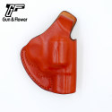 Gun&Flower Tactical Taurus T85 2 Slot Leather OWB Holster Thumb Release Pancake Open Muzzle Pistol Case Holder
