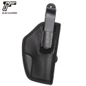 Gun&Flower PU Leather Holster with Belt Clip OWB Concealment Carry Pistol Holder Pouch Thumb Release