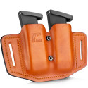 Gun&Flower Universal 9/40 Double Stack Magazine Pouches of Italy Leather Fits Various Magazines