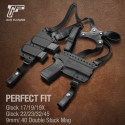 Leather+Kydex Shoulder Holster fit for Glock 17/19 + Double Mag