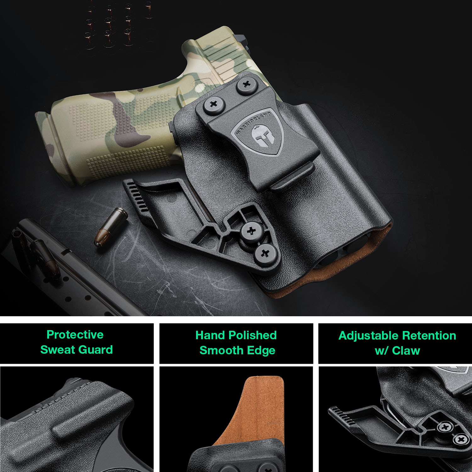 GUN & FLOWER Compatible with Glock 43 G43x, Inside Waistband Carry Holster  Compatible with G43 G43x