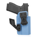 Fundas de pistola Kydex azul Glock 19 con garra